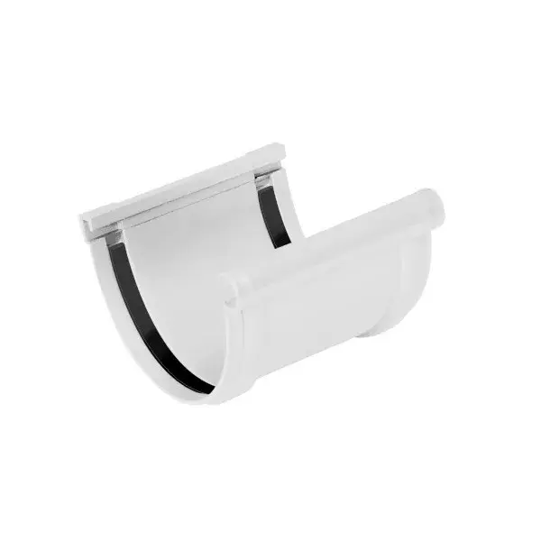 Unión de canalón de pvc curvo blanco 125 mm