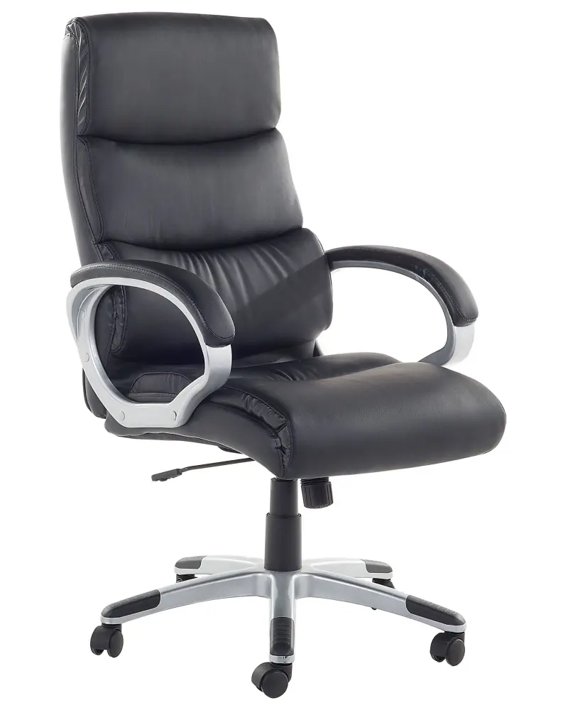 Faux Leather Executive Chair Black KING