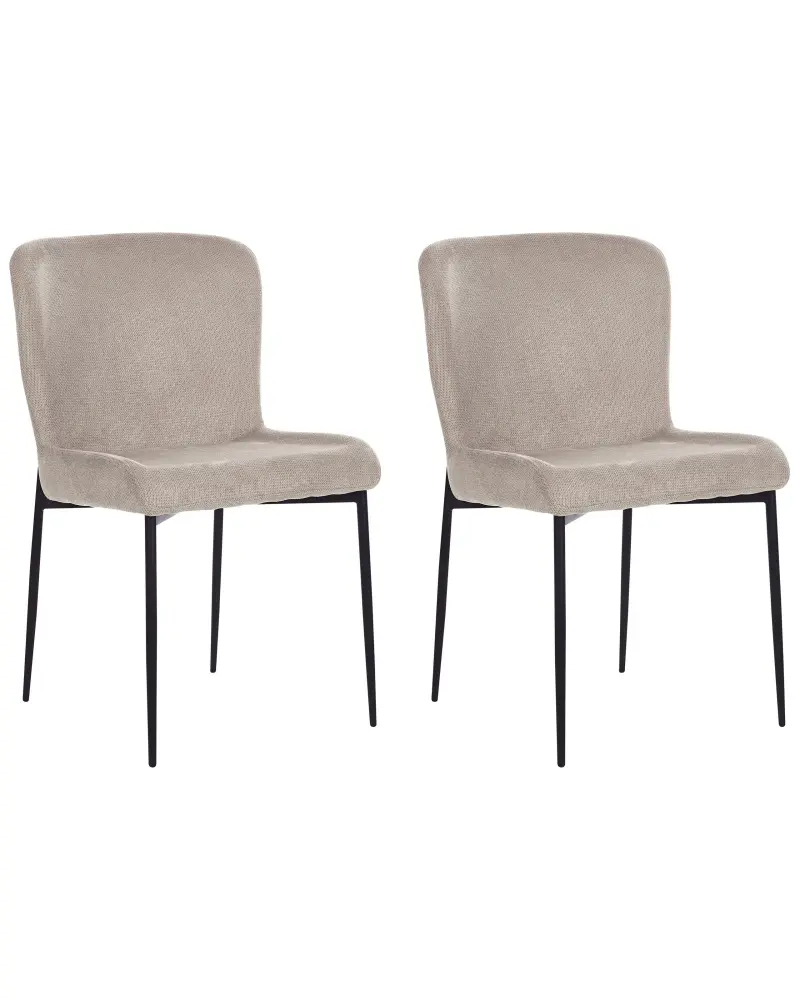 Set 2 Fabric Chairs Taupe ADA