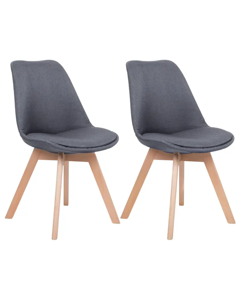 Set 2 Fabric Dining Chairs Graphite Grey DAKOTA II