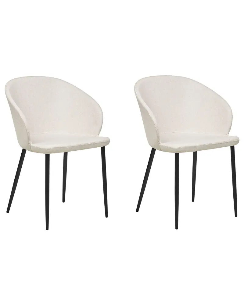 Set 2 Fabric Dining Chairs Light Beige MASON