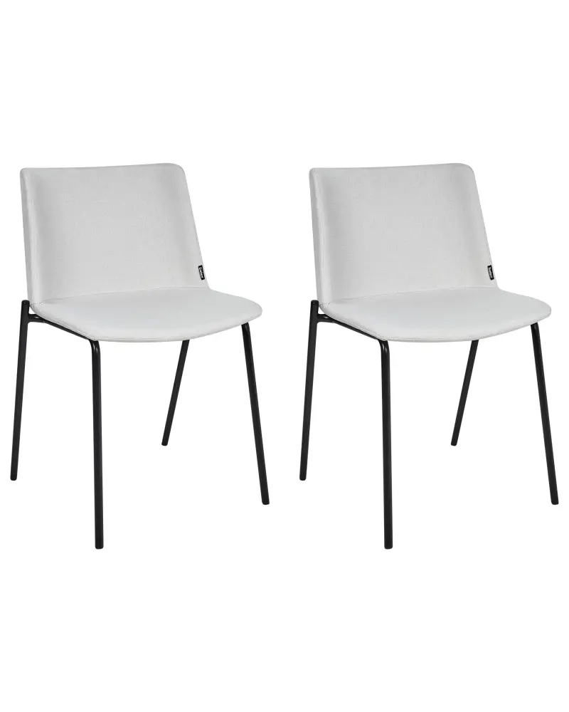 Set 2 Fabric Dining Chairs Light Grey ESBON