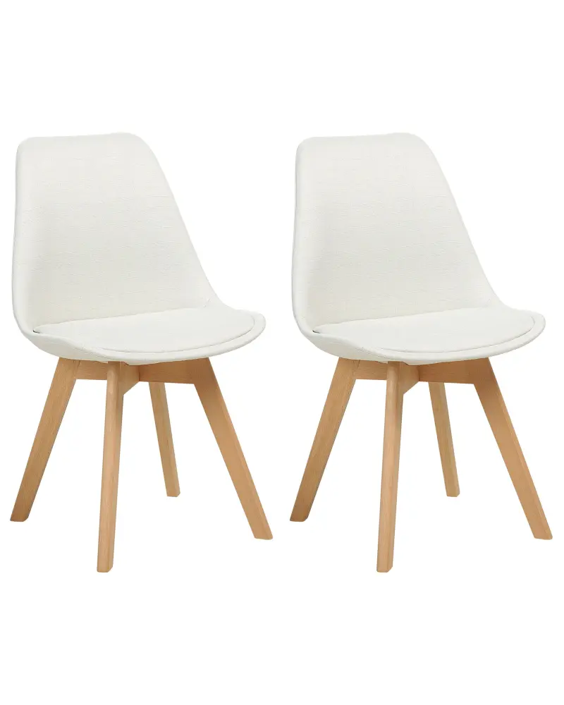 Set 2 Fabric Dining Chairs Off White DAKOTA II