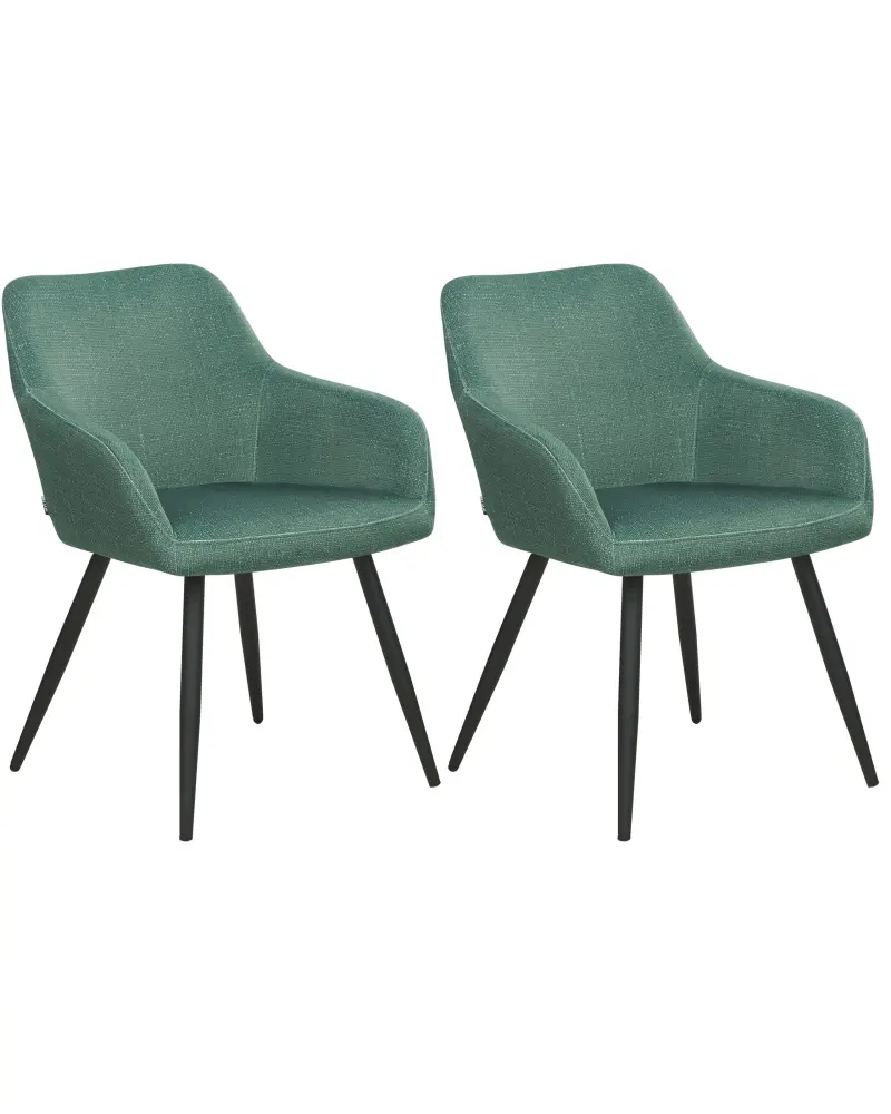Set 2 Velvet Chairs Green CASMALIA