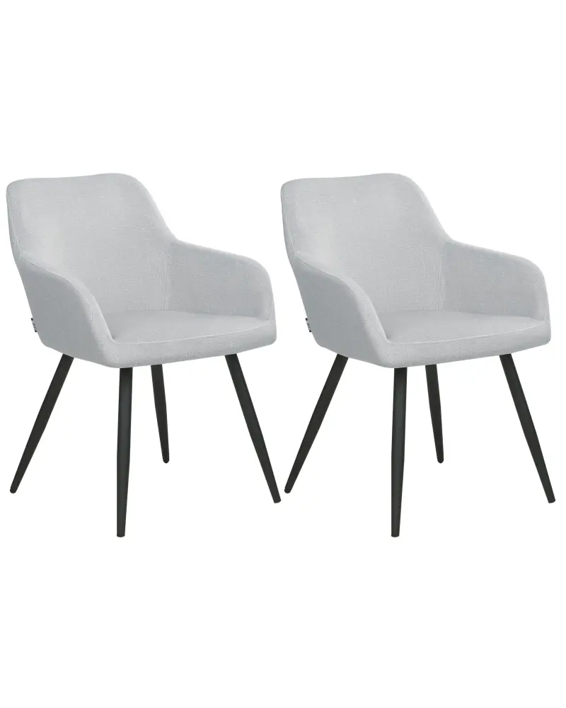 Set 2 Velvet Chairs Light Grey CASMALIA