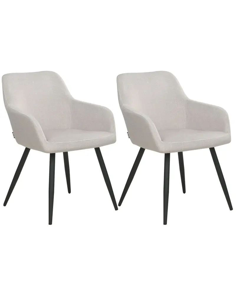 Set 2 Velvet Chairs Taupe CASMALIA