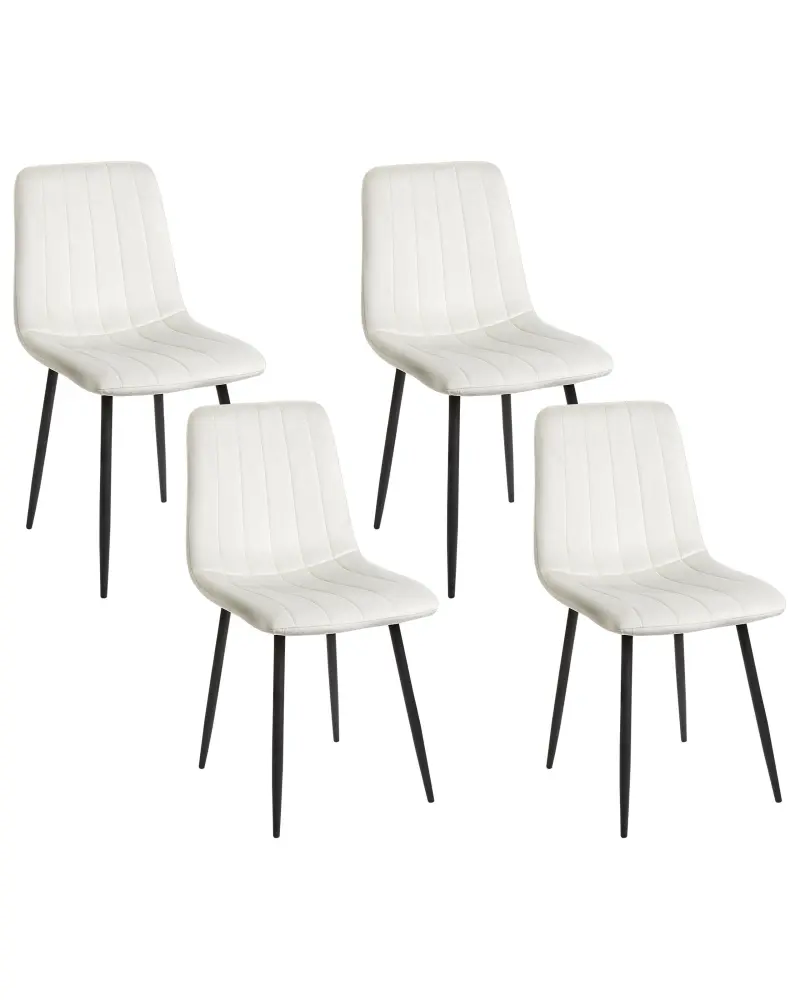 Set 4 Velvet Dining Chairs Off-White KALISPELL