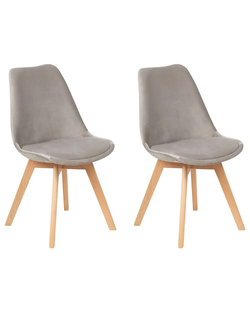 Set 2 Velvet Dining Chairs Taupe DAKOTA II