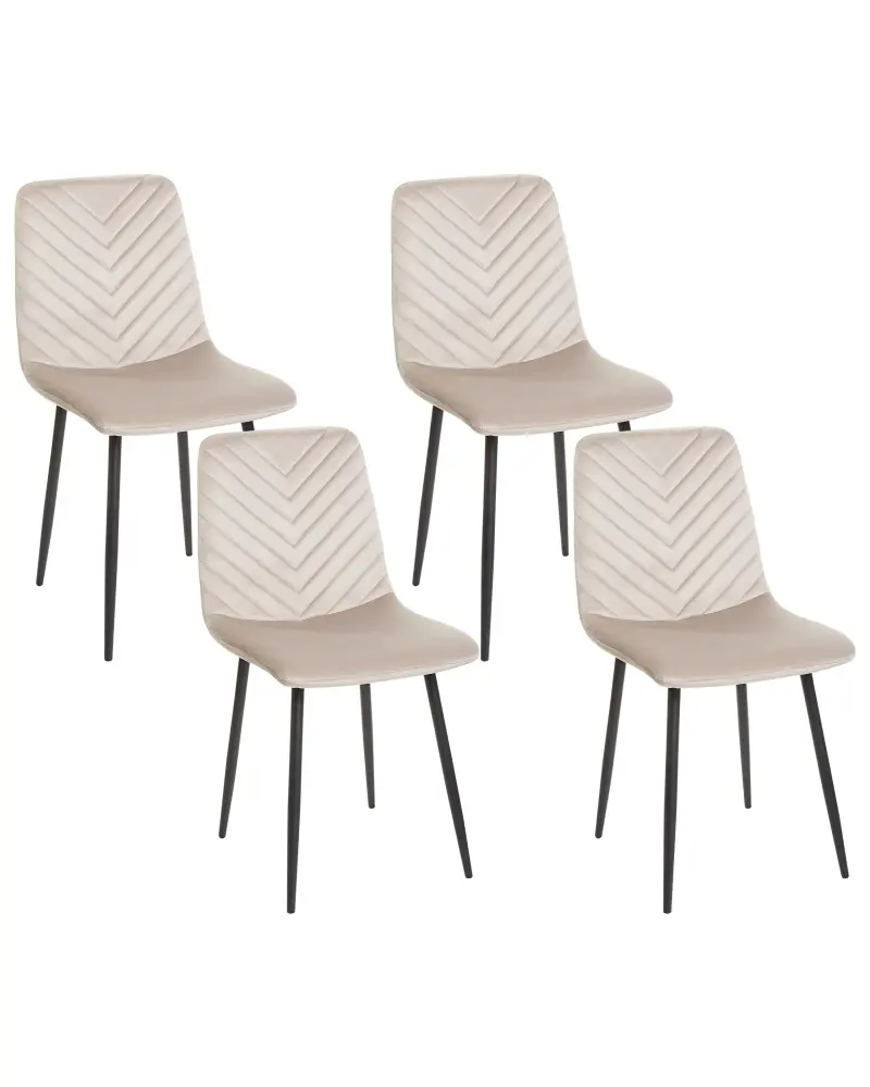 Set 4 Velvet Dining Chairs Taupe HAVRE