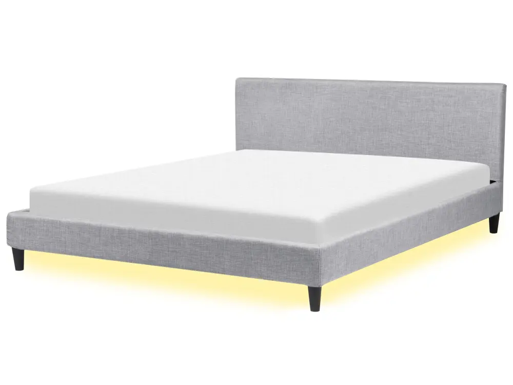 Cama LED tela fitou 180 x 200 cm gris obvio