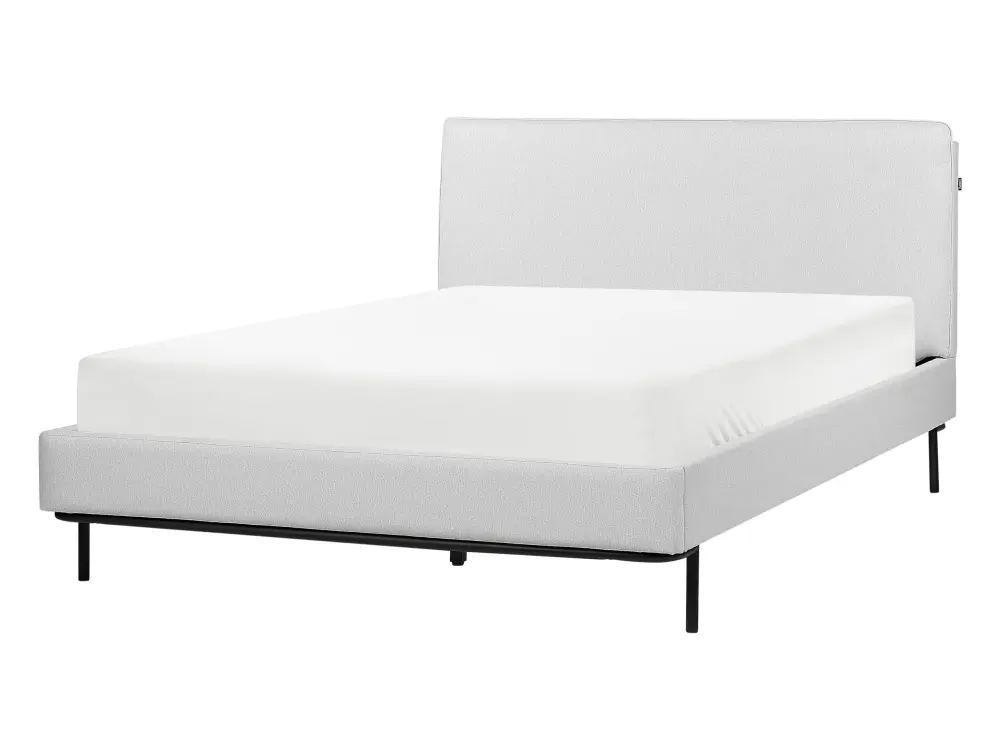 Cama tela corio 140 x 200 cm gris evidente en Blanco Hueso