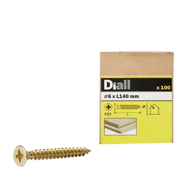 100 TORNILLOS PARA MADERA ABI PZ 6x140 MM DIALL
