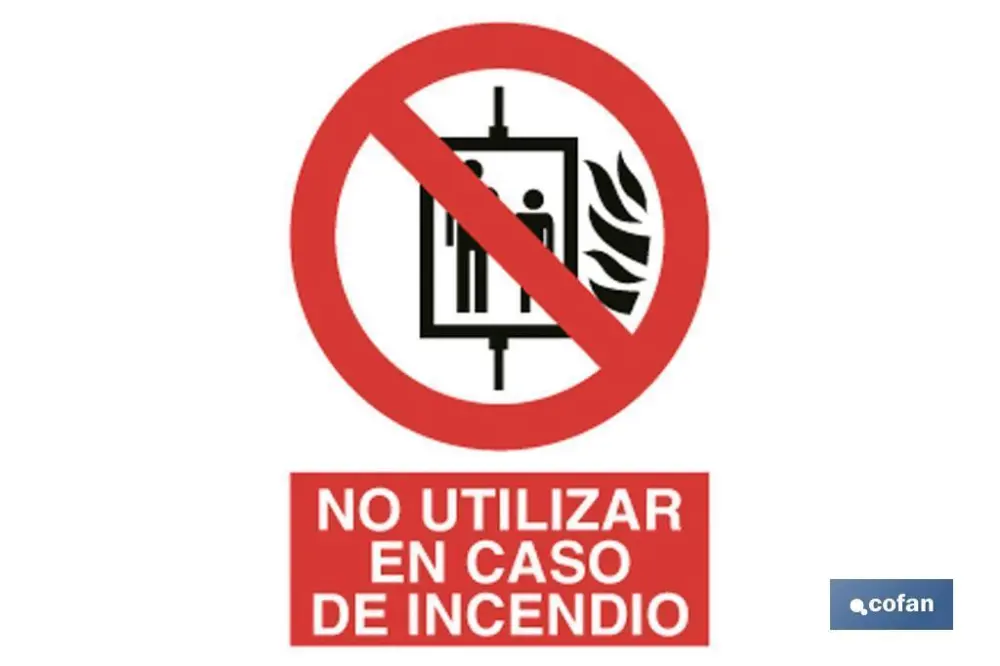 Señal poliestireno 420x297mm. Prohibido utilizar en incendios Cofan