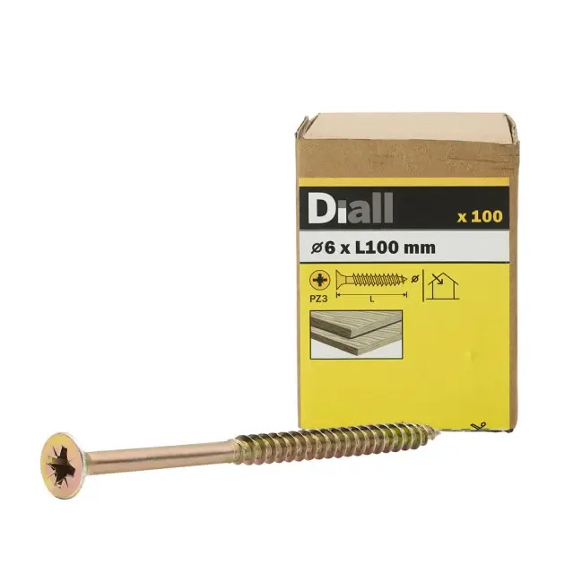 100 TORNILLOS PARA MADERA ABI PZ 6x100 MM DIALL