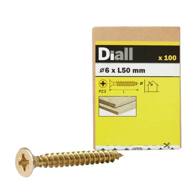 100 TORNILLOS PARA MADERA ABI PZ 6x50 MM DIALL