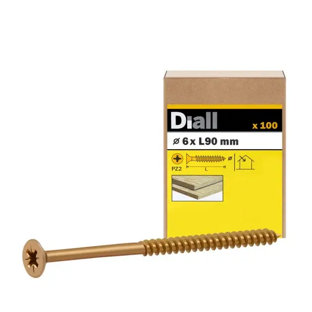 100 TORNILLOS PARA MADERA ABI PZ 6x90 MM DIALL