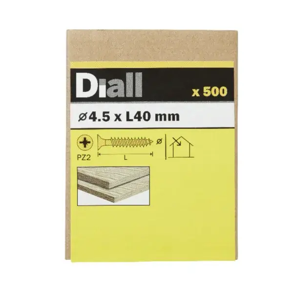500 Tornillos para madera de acero 4,5x40 mm diall