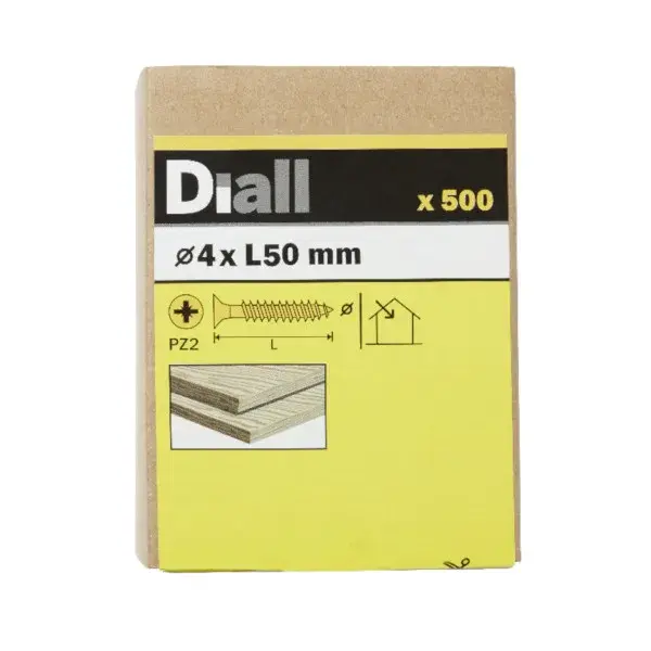 500 Tornillos para madera de acero 4x50 mm diall