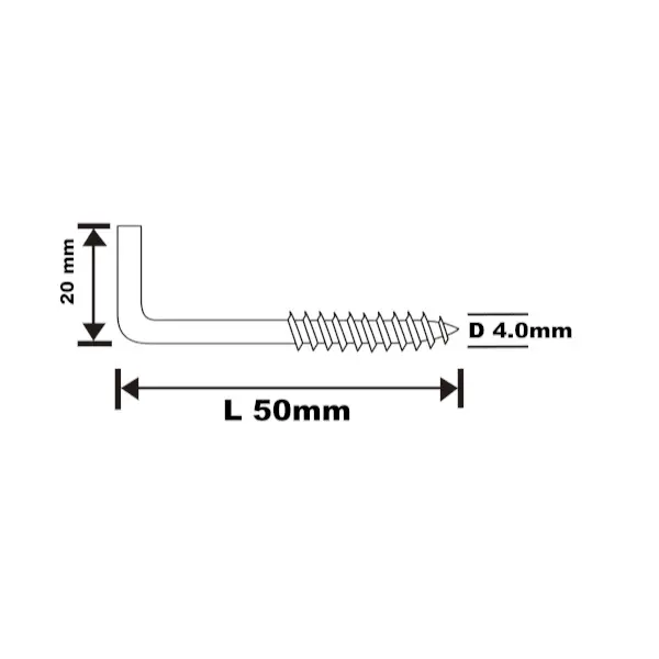 Alcayata blanca 50x20 6 uds diall