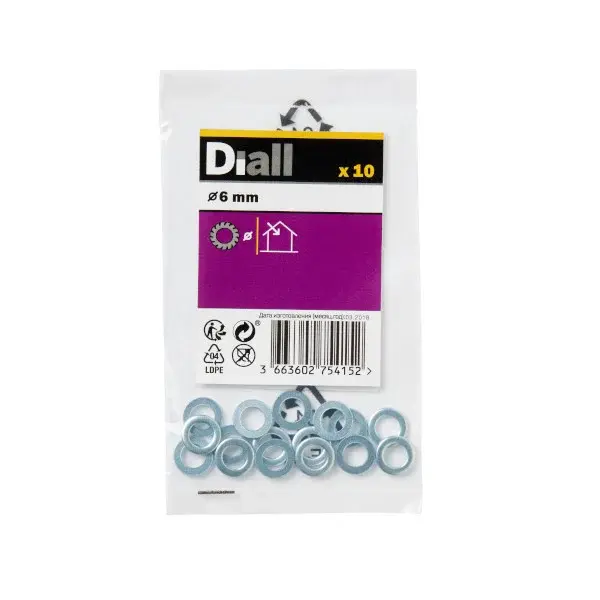 Arandela dentada m6 diall 10 uds