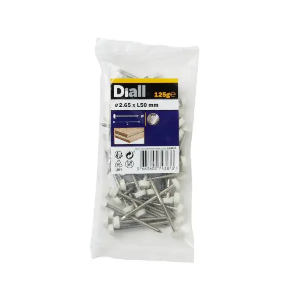 Clavo cabeza de nylon 2,65x50 mm diall 125 g