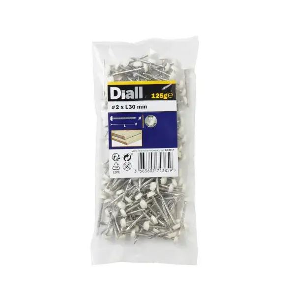 Clavo cabeza de nylon 2x30 mm diall 125 g