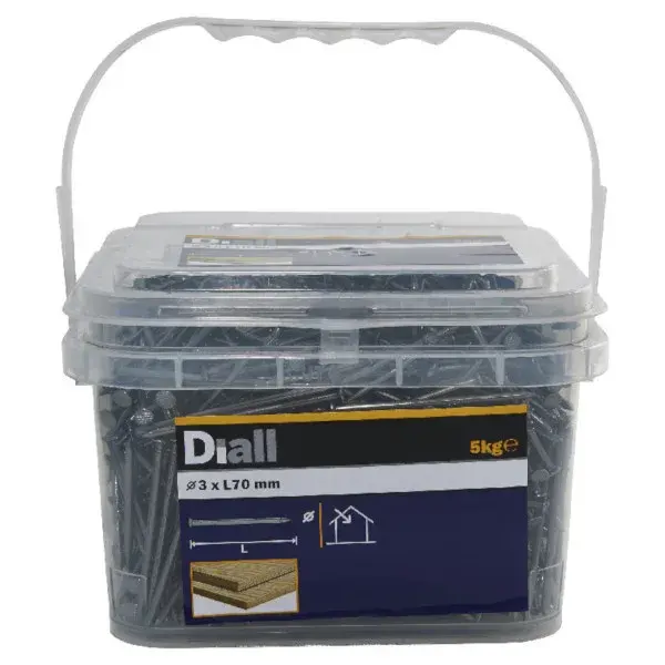 Clavos cabeza plana 3x70 mm 5 kg diall
