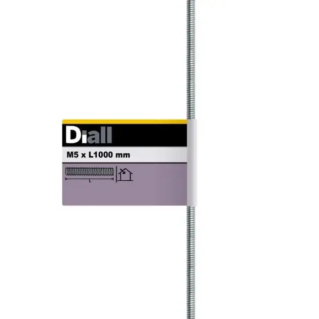 Varilla roscada de acero 1 m x ø 5 mm diall