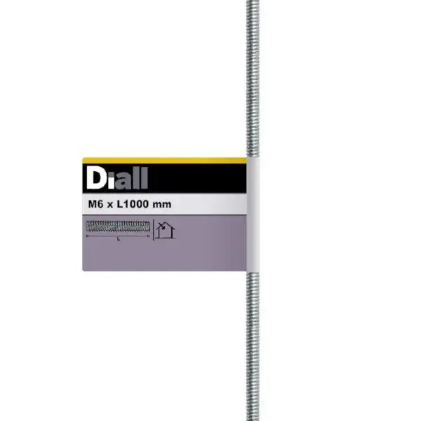 Varilla roscada de acero 1 m x ø 6 mm diall