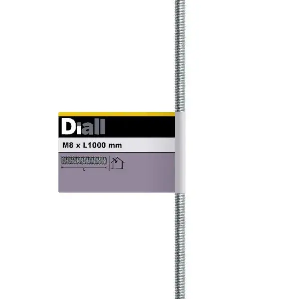 Varilla roscada de acero 1 m x ø 8 mm diall