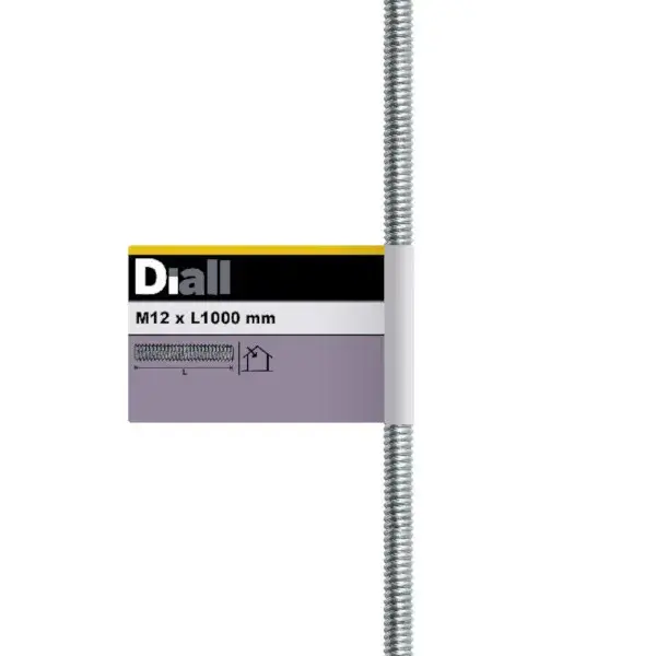 Varilla roscada de acero 1 m x ø 12 mm diall