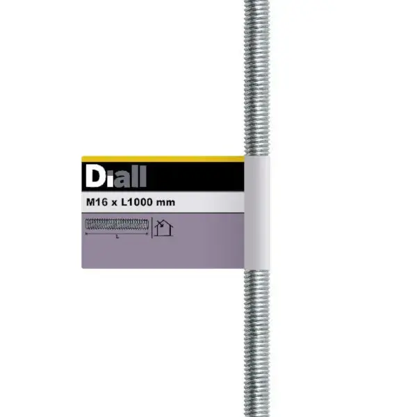 Varilla roscada de acero 1 m x ø 16 mm diall