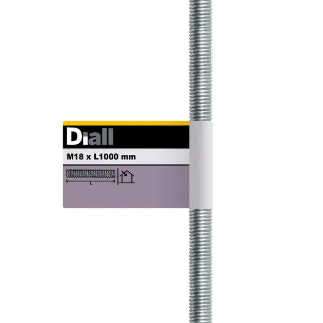Varilla roscada de acero 1 m x ø 18 mm diall