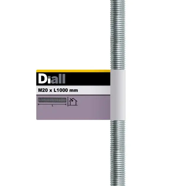 Varilla roscada de acero 1 m x ø 20 mm diall