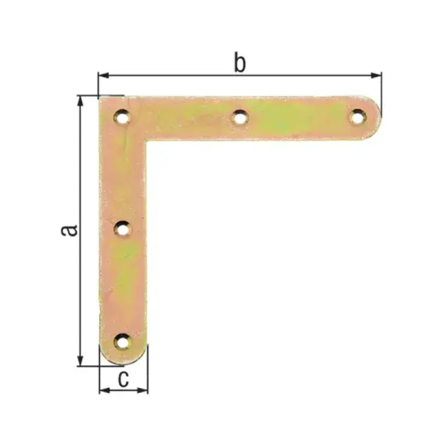 Escuadra plana puntas redondas 150 x 150 x 20 mm