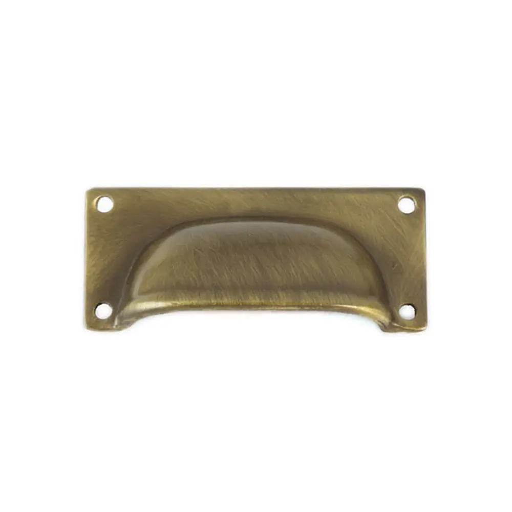 Tirador de concha rectangular de latón, 90x40, Evi Herrajes f-305090cu