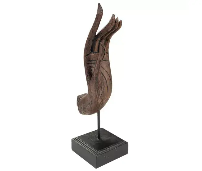 Bandeja de Centro de Mesa Figura Decorativa Alexandra House Living Marrón Negro Acero Poliresina Mano 12 x 43 x 17 cm