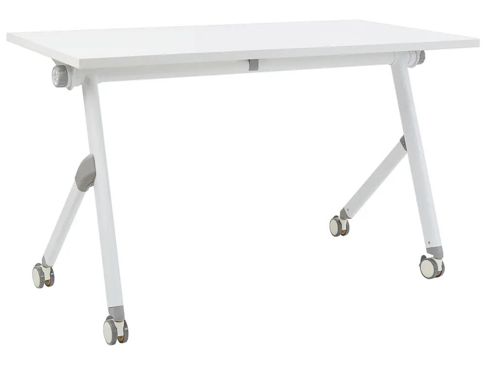Folding Office Desk Casters 120 x 60 cm White BENDI