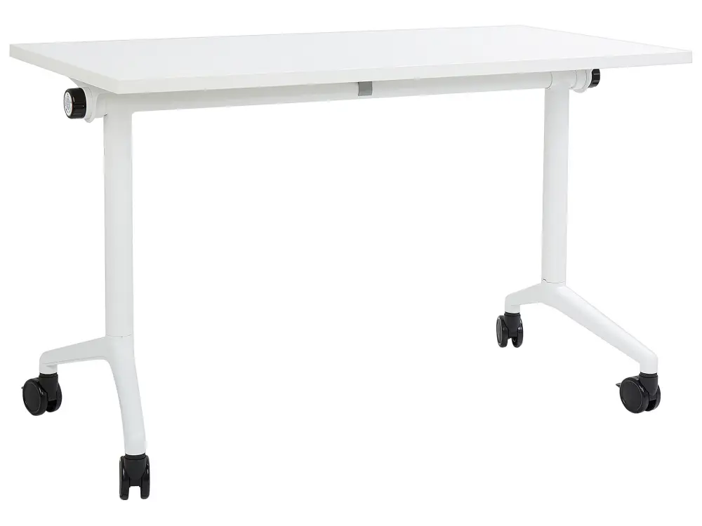 Folding Office Desk Casters 120 x 60 cm White CAVI