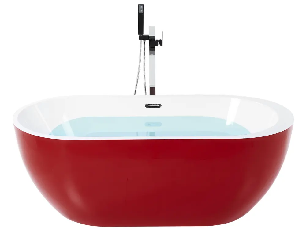 Freestanding Bath 1500 x 750 mm Red NEVIS