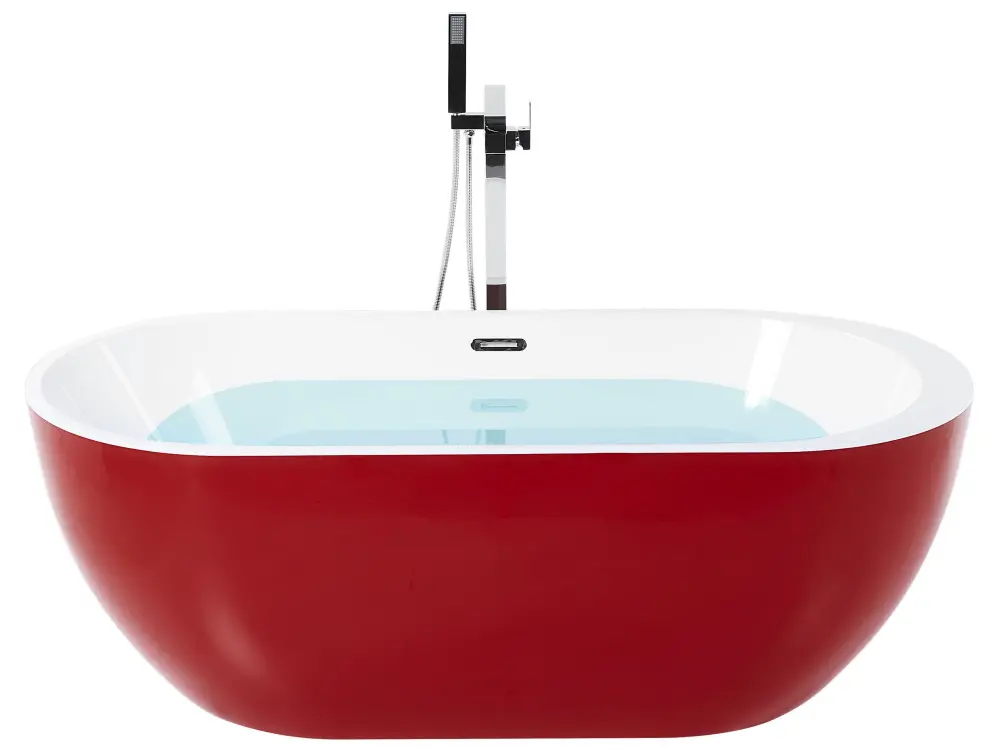 Freestanding Bath 1600 x 750 mm Red NEVIS