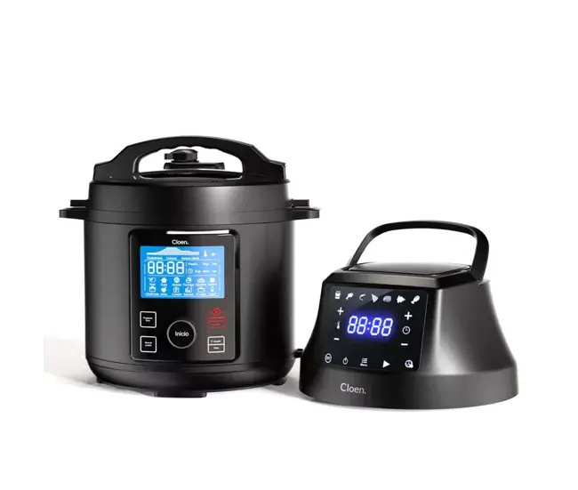 Olla eléctrica programable multifuncional 6L, robot de cocina 2 en 1, tapa freidora de aire, olla programable y freidora ...