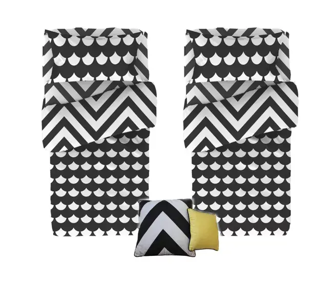 Fundas nórdicas Pack 2 + cojines algodón blanco 90x190cm para Edredón de 220x240