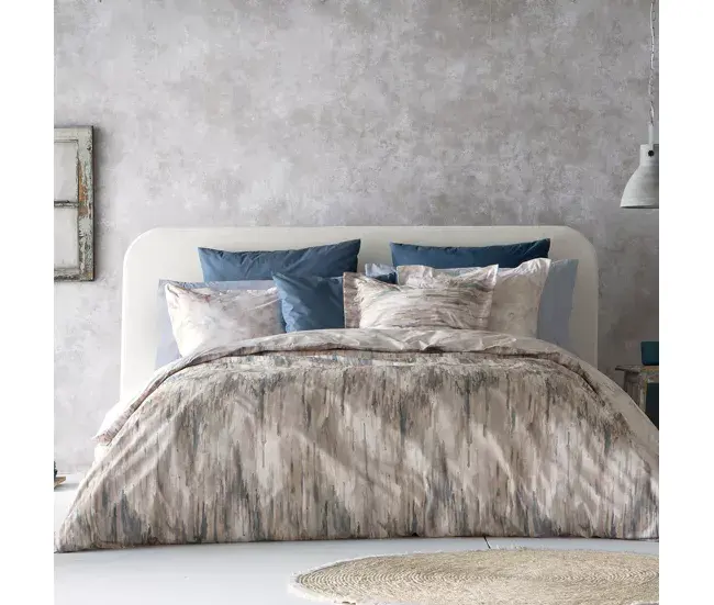 Funda nórdica reutilizable 100% algodón percal KANNO 140x200 cm gris para Renovar tu Dormitorio