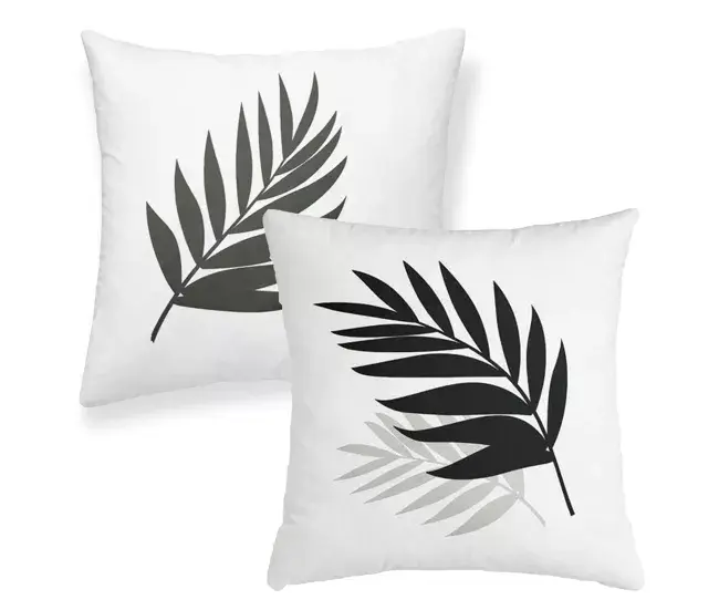 Pack 2 fundas de cojín deco PLUMA Protección Anti-manchas