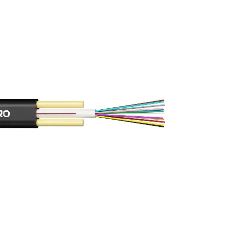 4 Fiber 52F Series FTTH Flat Drop Gel Filled Direct Burial Loose Tube Fiber Optic Cable 1000