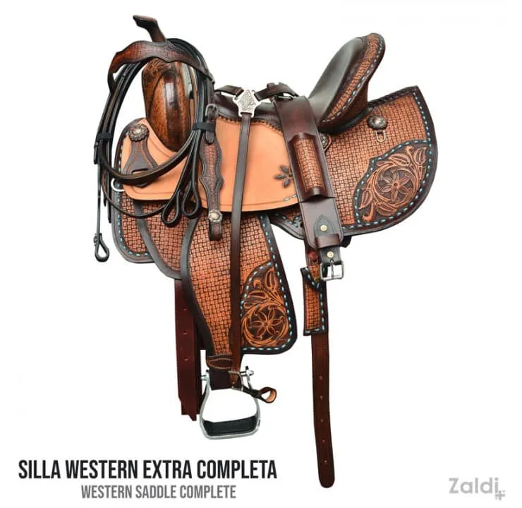 Silla Western Extra Completa AZWS 791 - Convencional Repujada 16" Kit