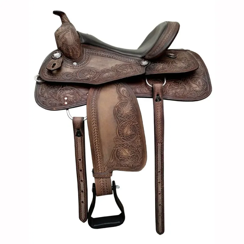 Silla Western Extra Completa AZWS 796 - Repujada Marrón 16" Kit
