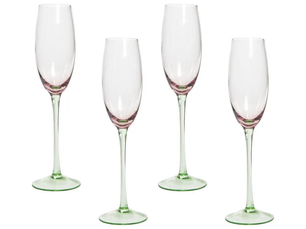 Set 4 Champagne Flutes DIOPSIDE Pink