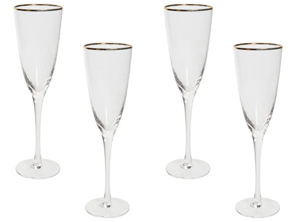 Set 4 Champagne Flutes TOPAZ Transparent
